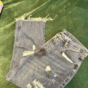 Distressed Blue Jeans